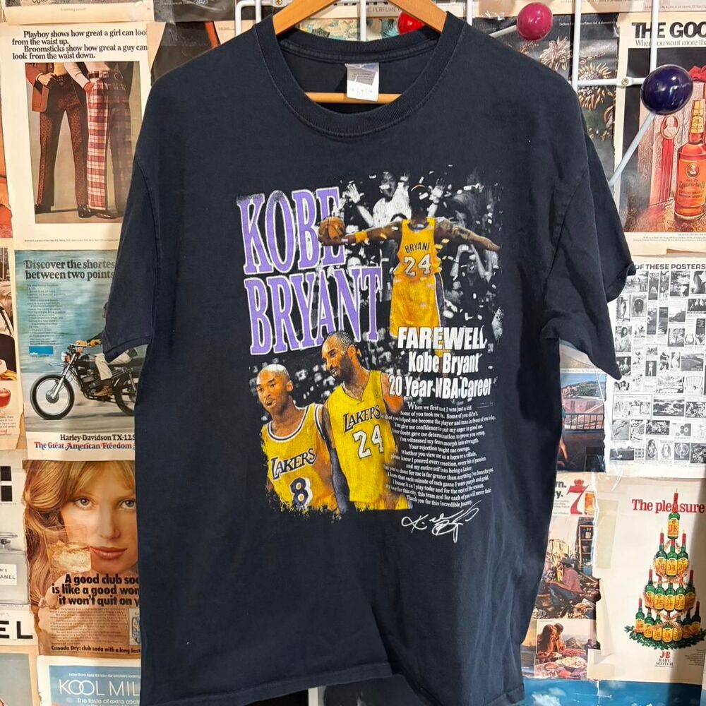 2016 Kobe Bryant Retirement black t-shirt Career Memorial TShirt